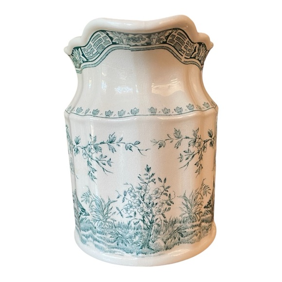 Antique Furnivals Quail Pitcher. Green Transfer-ware English Transfer-ware 1913 - Picture 3 of 8